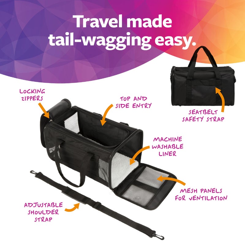 TrustyPup Easy Explorer Travel Pet Carrier, Black, Medium, Pet Carrier Backpack for Small Dogs and Cats, Designed for Air Travel - Image 5